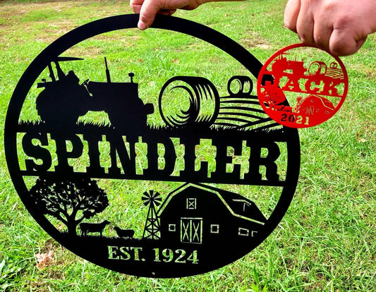 Personalized Farm Scene Sign - Your Name - Your Wording