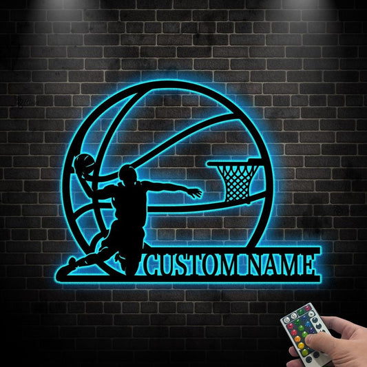 Custom Basketball LED Sign, Personalized Basketball Wall Sign, Basketball Wall for Athletes, Basketball led sign,Gift for son,Basketball art