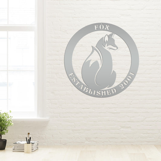 Personalized Fox Sign with Established Date