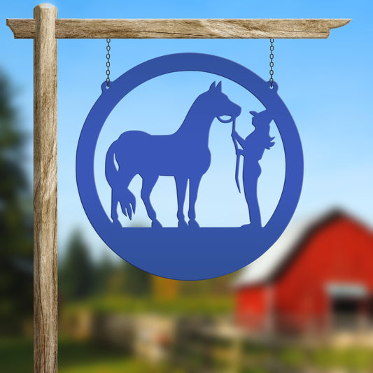 Metal Horse Stall Sign, Tennessee Walker Sign, Horse and Owner Sign