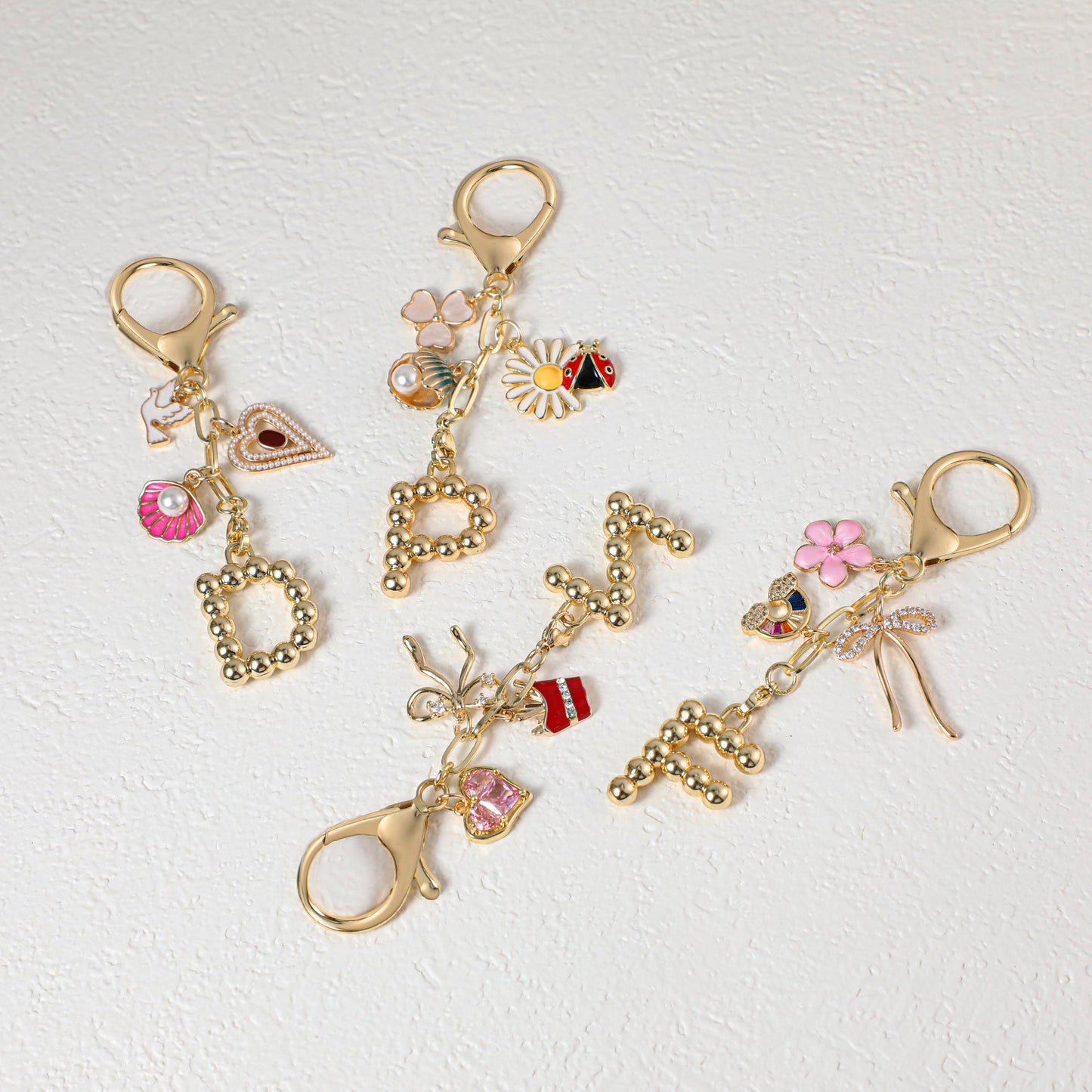 Custom keychain, personalized bag charm, handbag accessory,initial and birthstone keychain, bridesmaid gift,Christmas gift for her