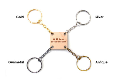 Interlocking Wooden Animal Keychains - Cat, Dog, Rabbit Friendship Set