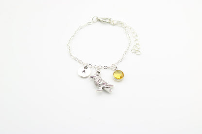Personalized Crow Anklet: Silver Raven Charm Ankle Chain