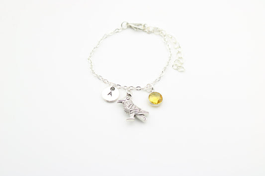 Personalized Crow Anklet: Silver Raven Charm Ankle Chain