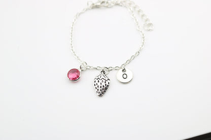 Strawberry Charm Anklet: Silver Ankle Chain, Exotic Fruit Jewelry