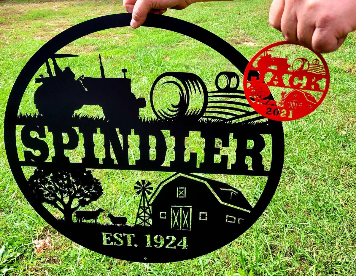 Personalized Farm Scene Sign - Your Name - Your Wording