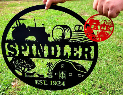 Personalized Farm Scene Sign - Your Name - Your Wording