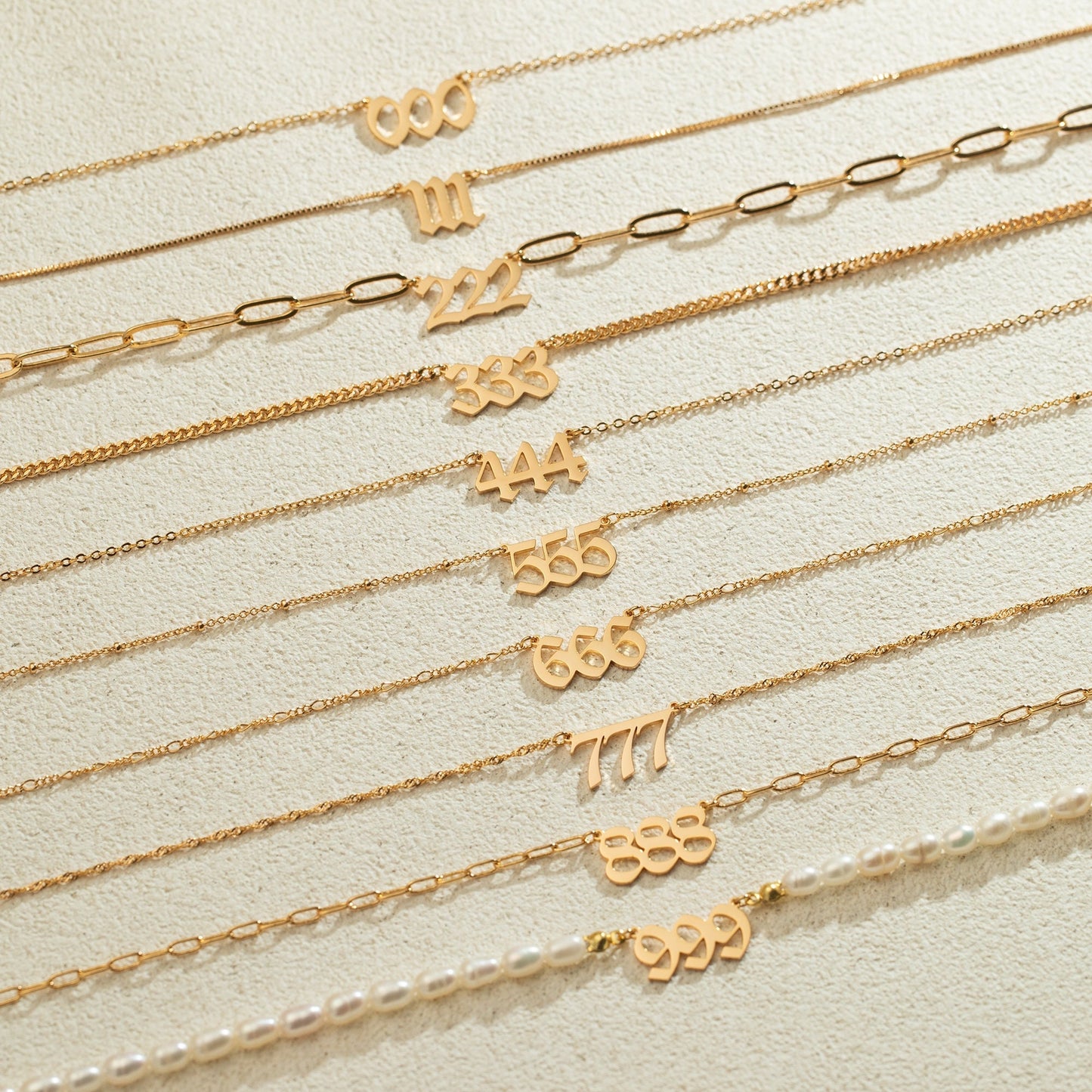 Gold Angel Number Necklace, Lucy Number Necklace, Custom Year Necklace, Silver Number Necklace 111 222 333 444 555 666 777 888 999 Christmas
