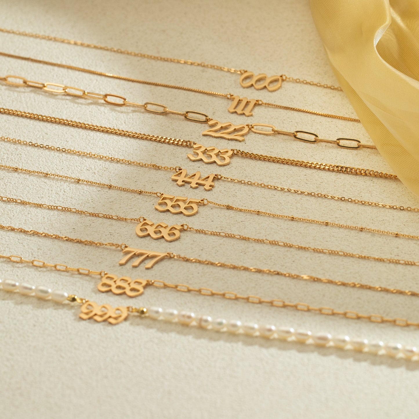 Gold Angel Number Necklace, Lucy Number Necklace, Custom Year Necklace, Silver Number Necklace 111 222 333 444 555 666 777 888 999 Christmas