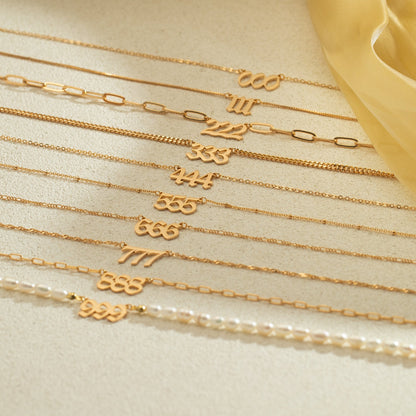 Gold Angel Number Necklace, Lucy Number Necklace, Custom Year Necklace, Silver Number Necklace 111 222 333 444 555 666 777 888 999 Christmas