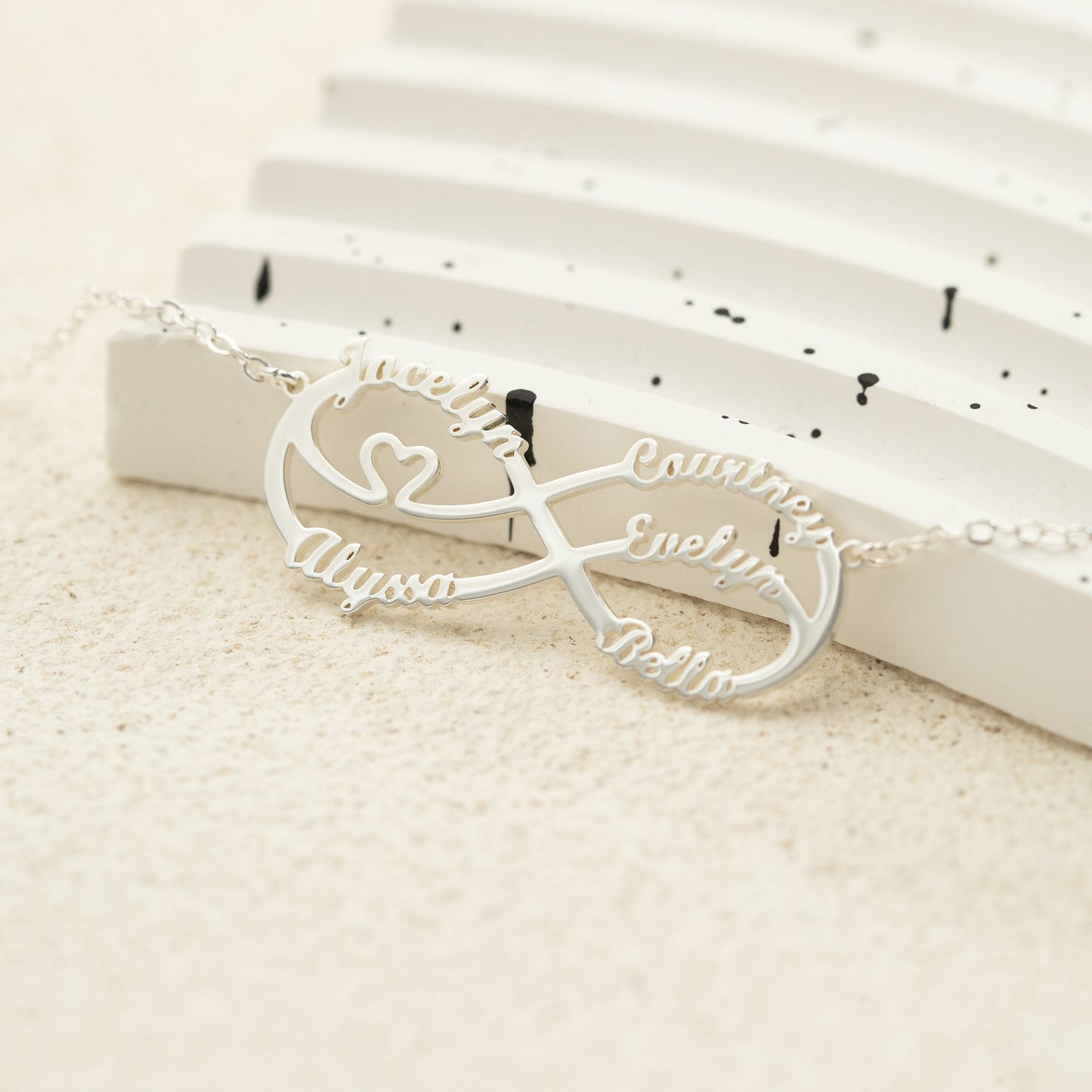 Infinity Name Necklace, Personalized Multi Name Necklace for Mum, Custom Family Name Jewelry, Christams Gift for Grandma, Gift for Mother