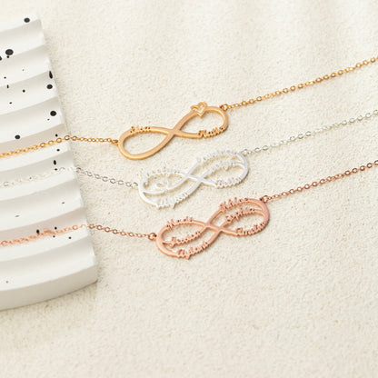 Personalized Infinity Name Necklace, Mom Necklace With Kids Names, Multi Name Necklace, Mother's Day Gift for Mom, Silver Jewelry for Mom