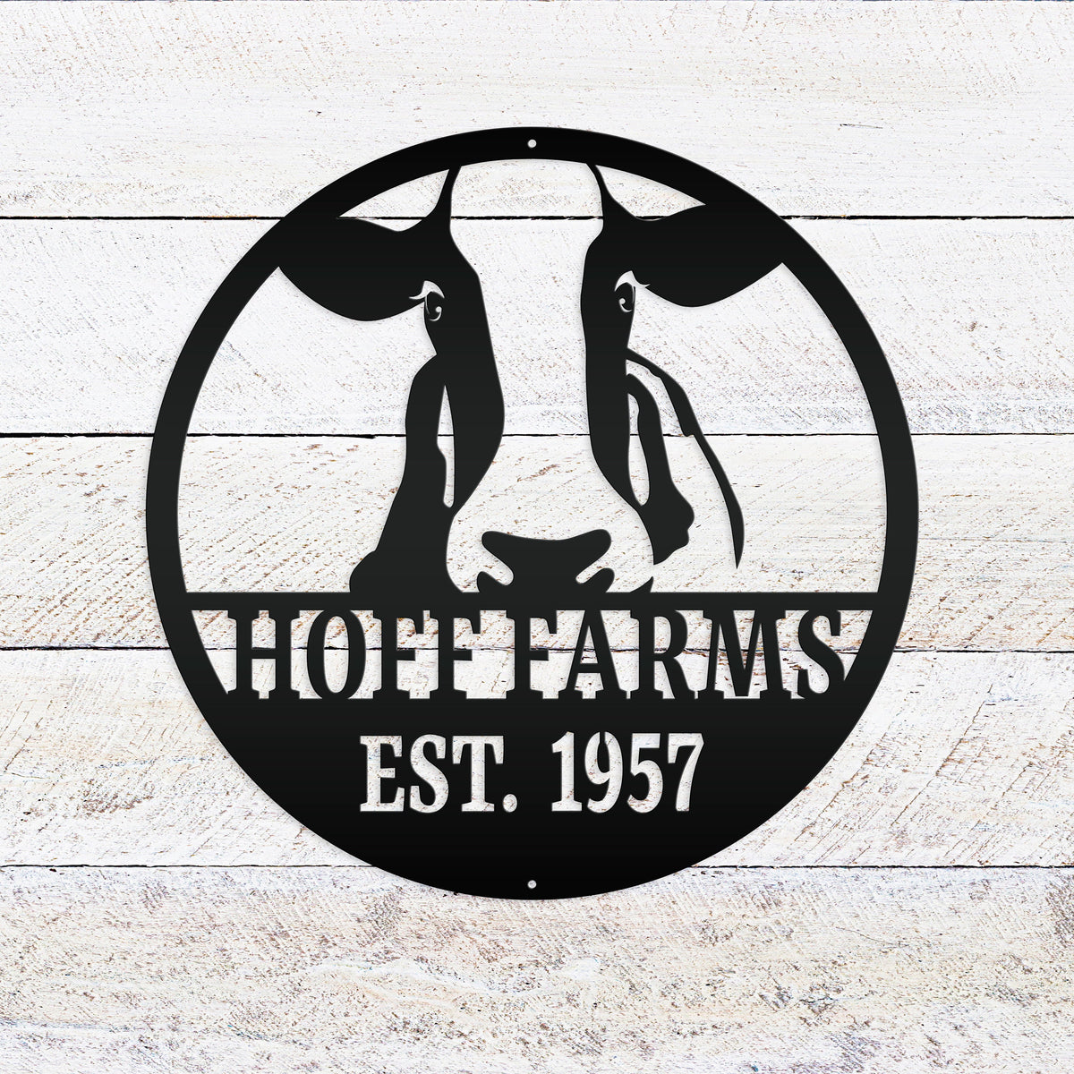 Cow Farm Metal Sign, Custom Gift For Cattle or Dairy Farmer, Round Business Sign, Gift for Mother Father Grandma Grandpa, Indoor or Outdoor