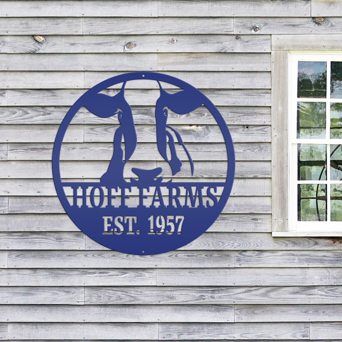 Cow Farm Metal Sign, Custom Gift For Cattle or Dairy Farmer, Round Business Sign, Gift for Mother Father Grandma Grandpa, Indoor or Outdoor