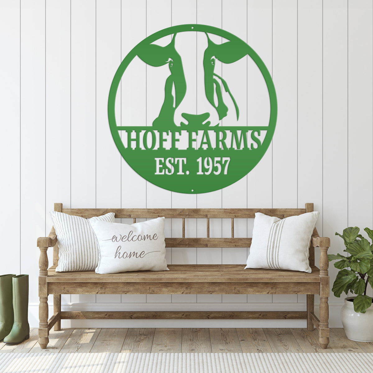 Cow Farm Metal Sign, Custom Gift For Cattle or Dairy Farmer, Round Business Sign, Gift for Mother Father Grandma Grandpa, Indoor or Outdoor