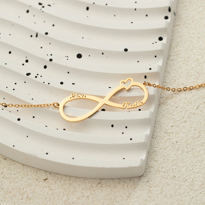 Infinity Name Necklace, Personalized Multi Name Necklace for Mum, Custom Family Name Jewelry, Christams Gift for Grandma, Gift for Mother