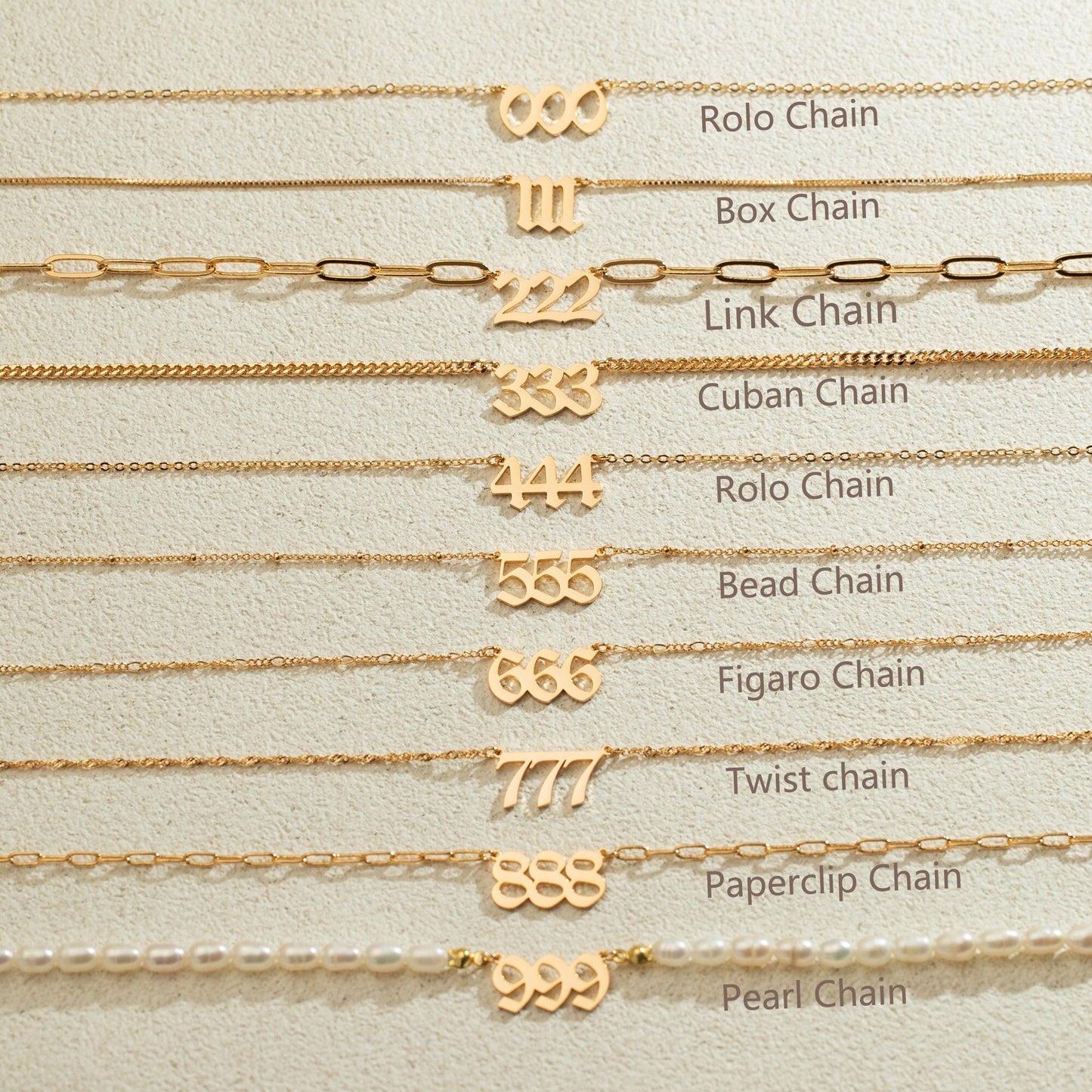 Gold Angel Number Necklace, Lucy Number Necklace, Custom Year Necklace, Silver Number Necklace 111 222 333 444 555 666 777 888 999 Christmas