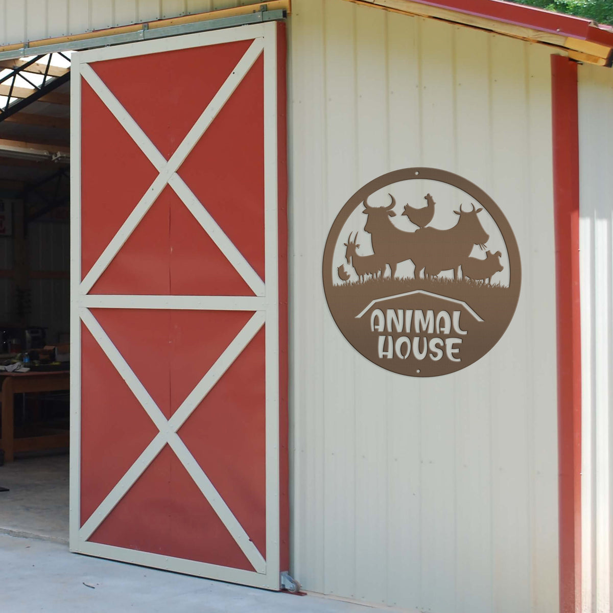 Farm Animal House Metal Sign
