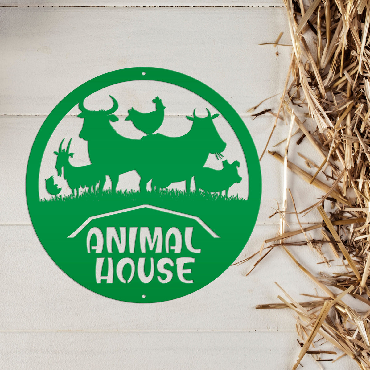 Farm Animal House Metal Sign