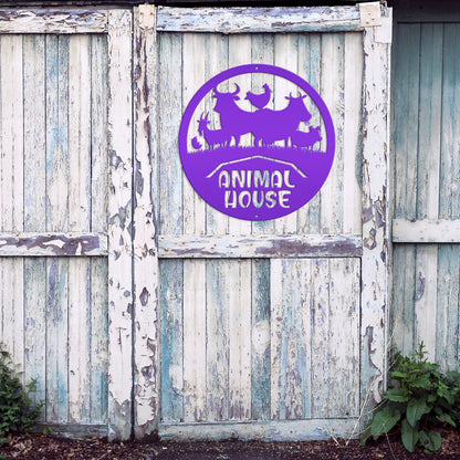 Farm Animal House Metal Sign