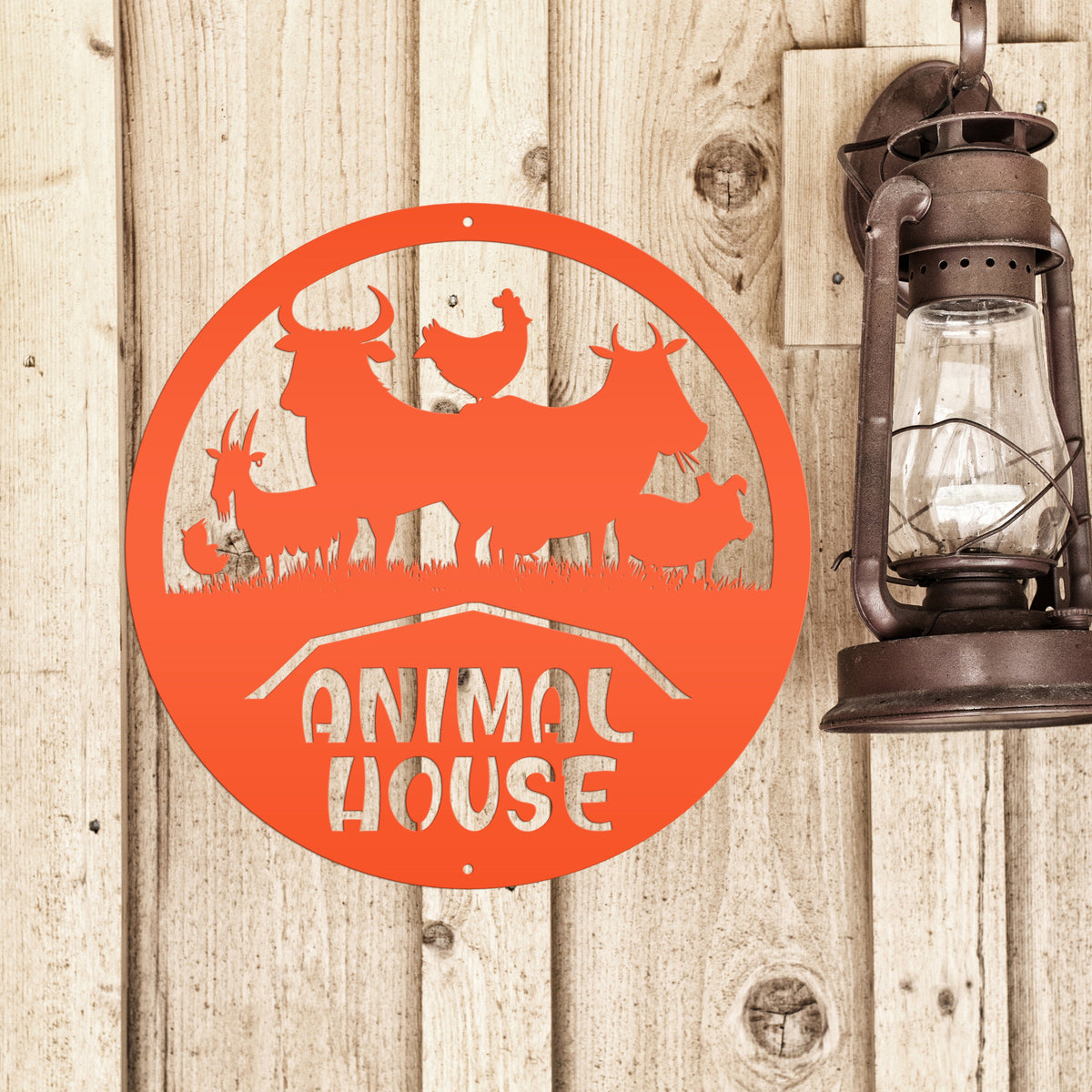 Farm Animal House Metal Sign