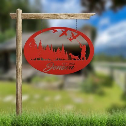 Duck Hunting Scene Sign, Personalized Gift for the Duck Hunter, Unique Gift Idea, Custom Metal Wall Art, Home Decor