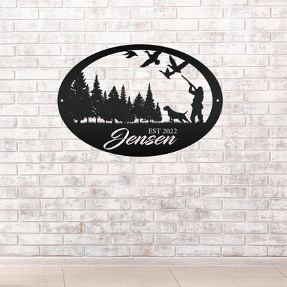 Duck Hunting Scene Sign, Personalized Gift for the Duck Hunter, Unique Gift Idea, Custom Metal Wall Art, Home Decor
