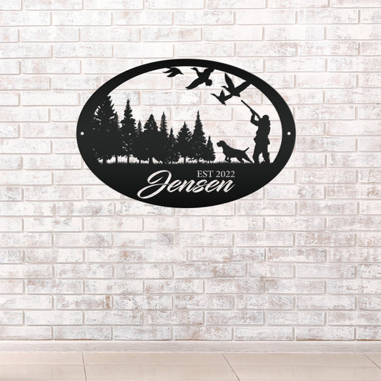Duck Hunting Scene Sign, Personalized Gift for the Duck Hunter, Unique Gift Idea, Custom Metal Wall Art, Home Decor