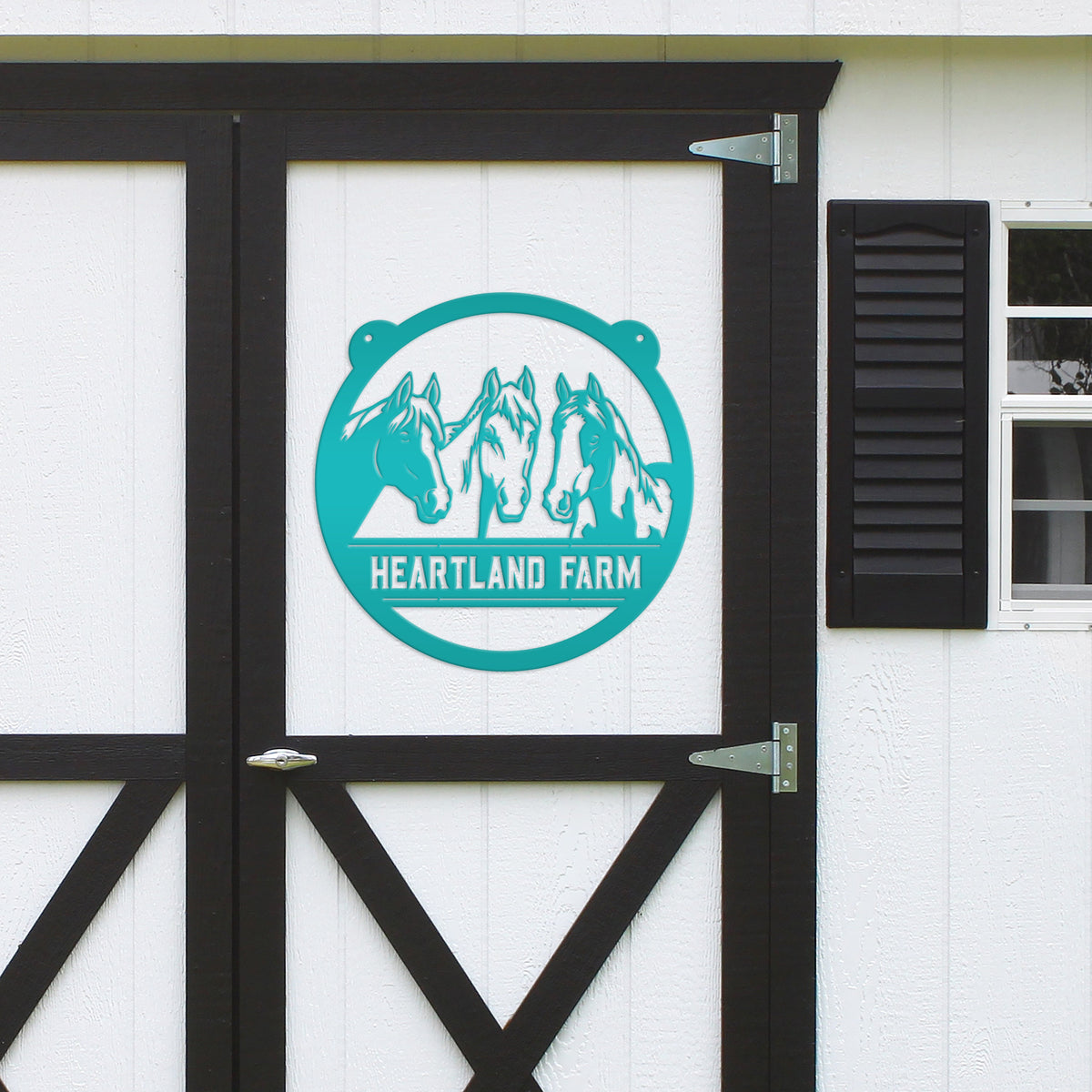 Horse Sign, Personalized Gift For the Horse Lover, Metal Stall Name Sign, Your own Wording, Round Welcome Sign, Rustic Ranch Home Decor