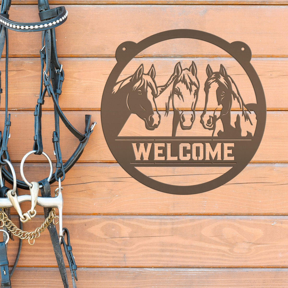 Charming Horse Welcome Sign – Unique Metal Decor for Animal Lovers - Ranch/Farm Welcoming Signs - Farmhouse Decoration - Housewarming Gift