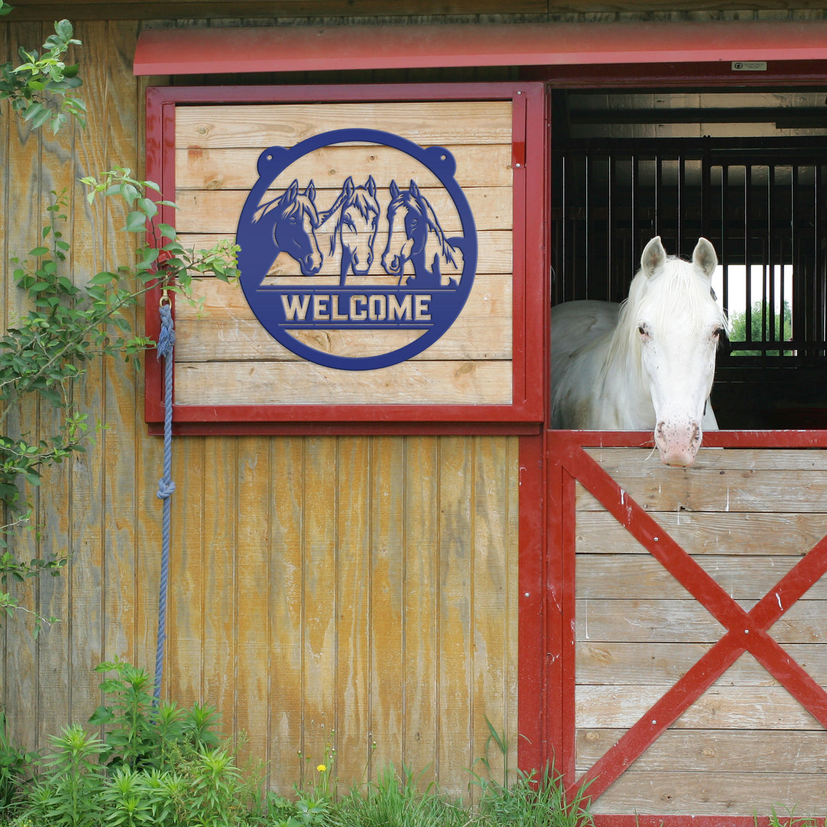 Charming Horse Welcome Sign – Unique Metal Decor for Animal Lovers - Ranch/Farm Welcoming Signs - Farmhouse Decoration - Housewarming Gift