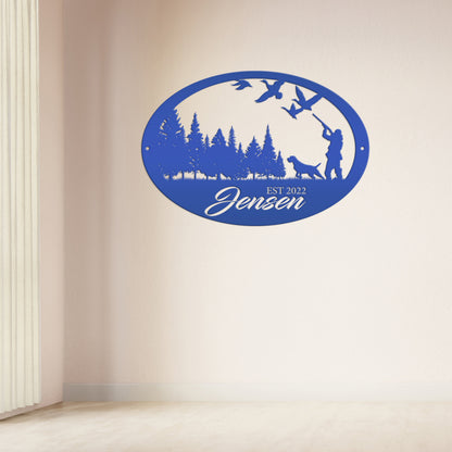 Duck Hunting Scene Sign, Personalized Gift for the Duck Hunter, Unique Gift Idea, Custom Metal Wall Art, Home Decor