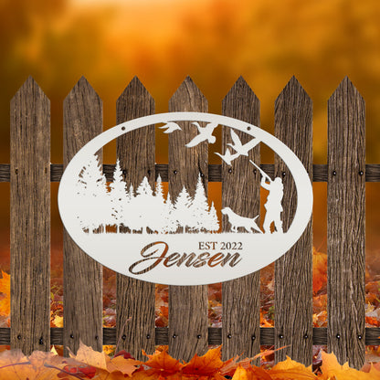 Duck Hunting Scene Sign, Personalized Gift for the Duck Hunter, Unique Gift Idea, Custom Metal Wall Art, Home Decor