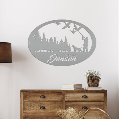 Duck Hunting Scene Sign, Personalized Gift for the Duck Hunter, Unique Gift Idea, Custom Metal Wall Art, Home Decor