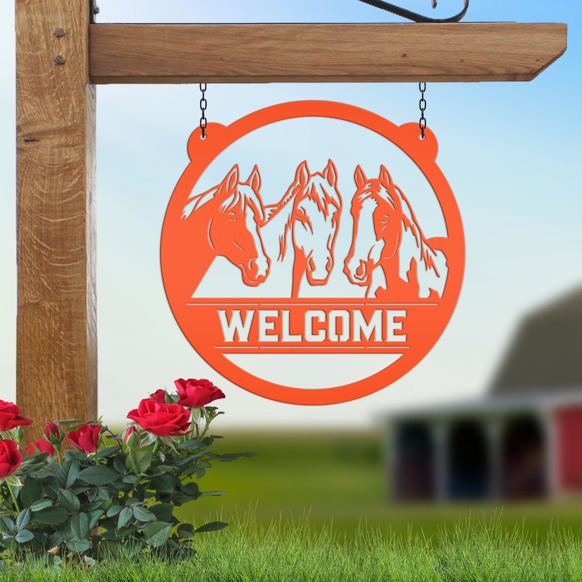 Charming Horse Welcome Sign – Unique Metal Decor for Animal Lovers - Ranch/Farm Welcoming Signs - Farmhouse Decoration - Housewarming Gift