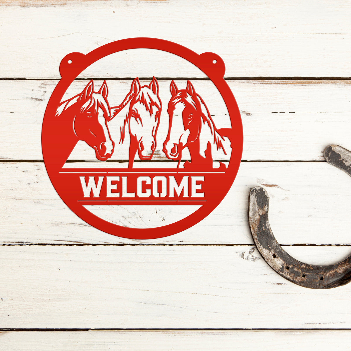 Charming Horse Welcome Sign – Unique Metal Decor for Animal Lovers - Ranch/Farm Welcoming Signs - Farmhouse Decoration - Housewarming Gift
