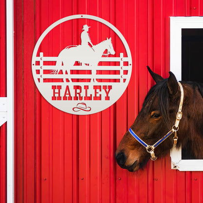 Custom Horse Name Metal Sign-Horse Stable Sign