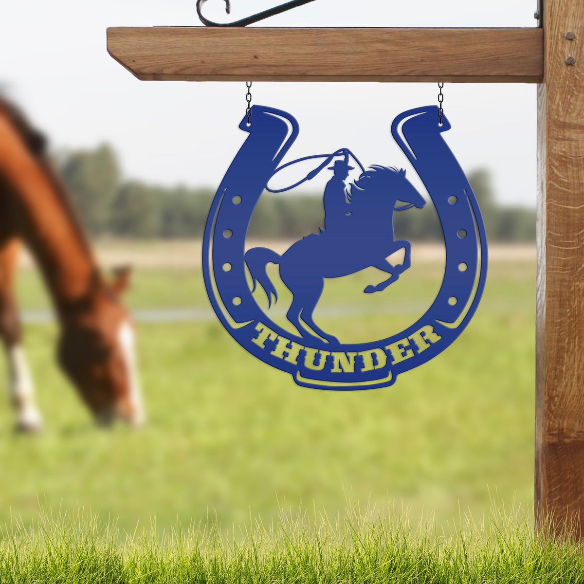 Personalized Horse Name Metal Sign- Horse Stable Name Sign