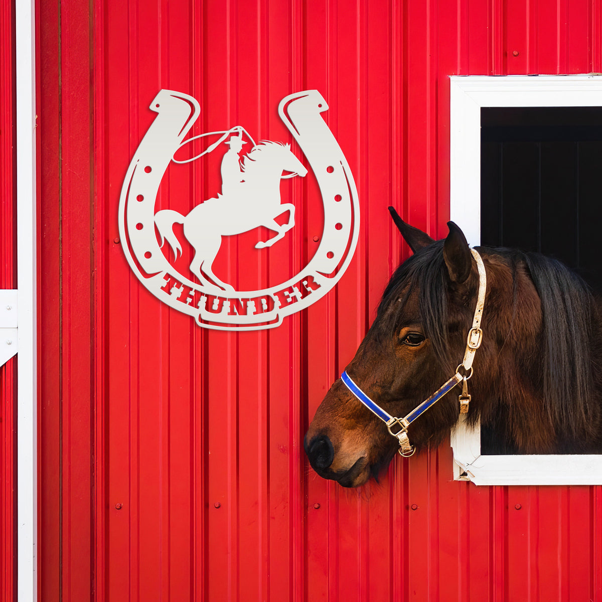 Personalized Horse Name Metal Sign- Horse Stable Name Sign