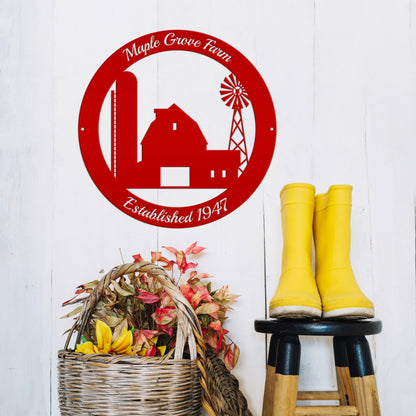 Personalized Farm Established Date Metal Sign - Enter your own wording