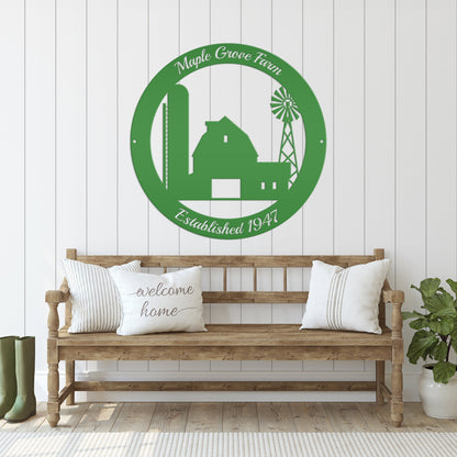 Personalized Farm Established Date Metal Sign - Enter your own wording