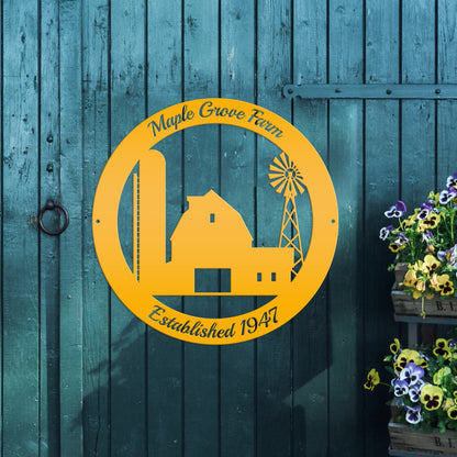 Personalized Farm Established Date Metal Sign - Enter your own wording