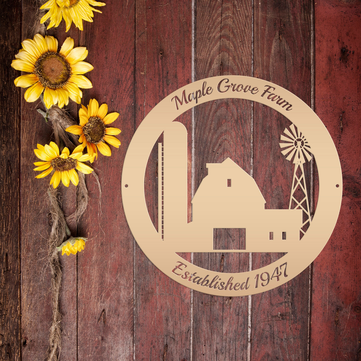 Personalized Farm Established Date Metal Sign - Enter your own wording