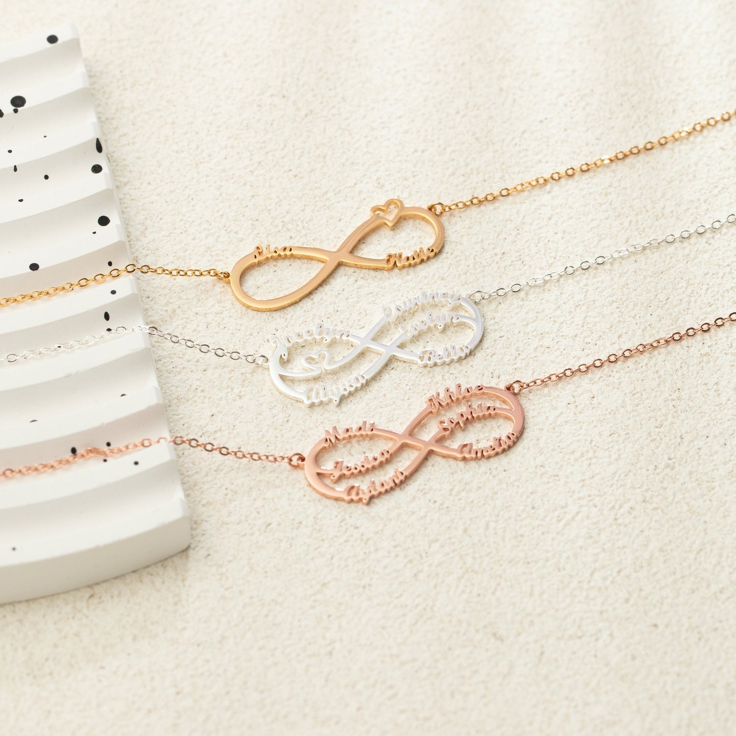 Infinity Name Necklace, Personalized Multi Name Necklace for Mum, Custom Family Name Jewelry, Christams Gift for Grandma, Gift for Mother