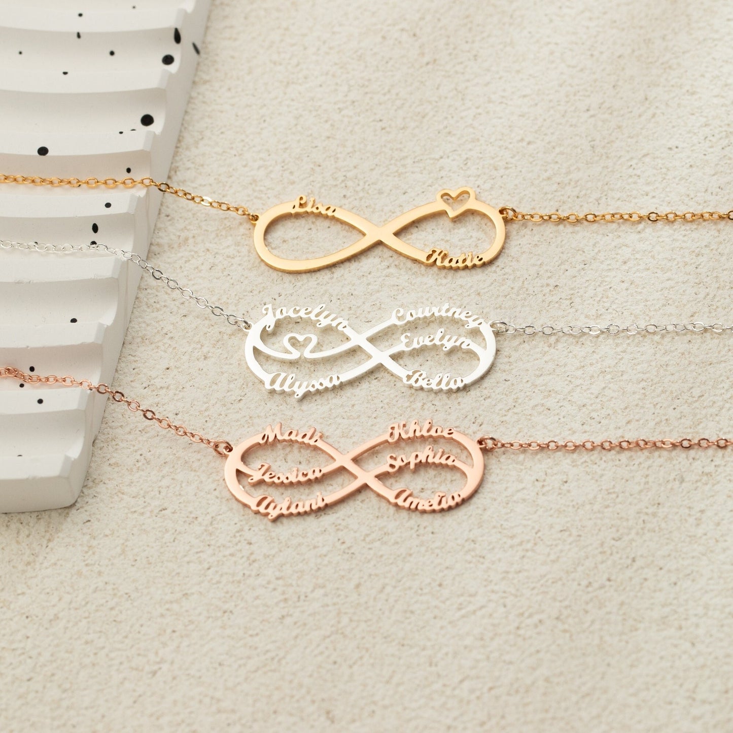Personalized Infinity Name Necklace, Mom Necklace With Kids Names, Multi Name Necklace, Mother's Day Gift for Mom, Silver Jewelry for Mom