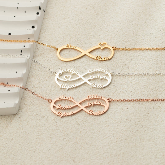 Personalized Infinity Name Necklace, Mom Necklace With Kids Names, Multi Name Necklace, Mother's Day Gift for Mom, Silver Jewelry for Mom