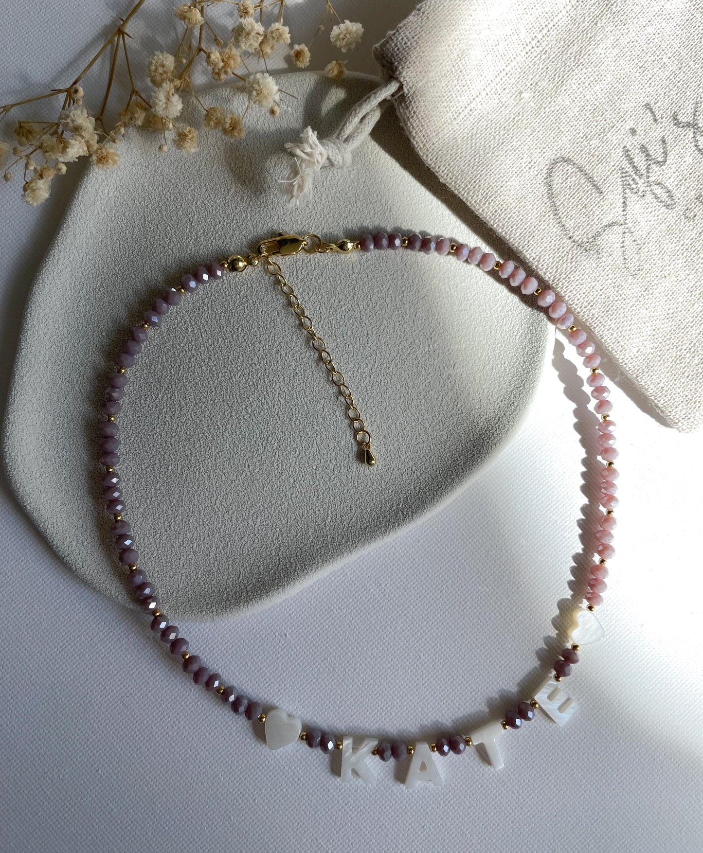 personalized name necklace, birthday gift for little girls, bright beaded necklace, colourful name necklace for kids, Easter gift for kids