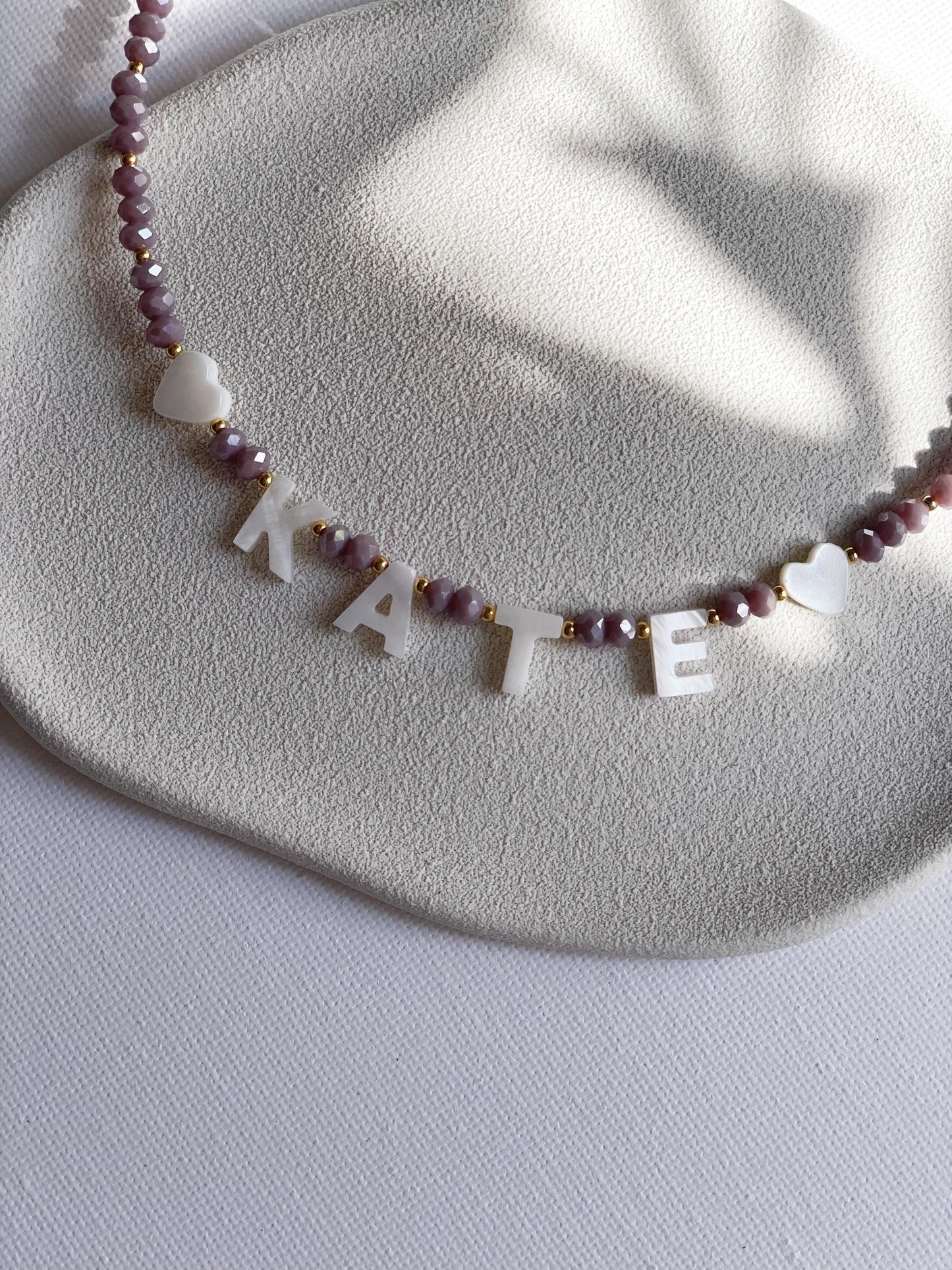 Toddler name necklace, mother of Pearl name lecklace, birthday gift for little girls, handmade name necklace for kids, kids Easter  gifts