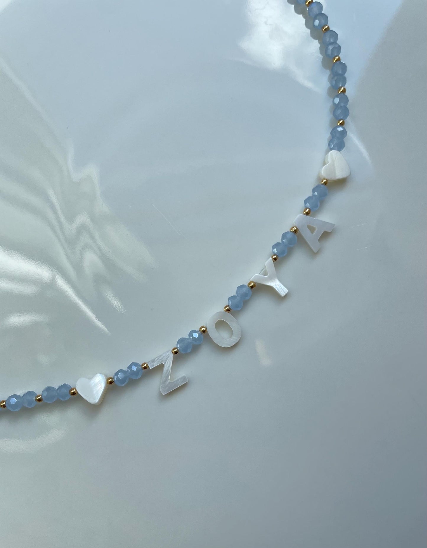 Custom name necklace, personalized necklace, mother of Pearl name lecklace, kids handmade necklaces, handmade necklace, beaded necklace