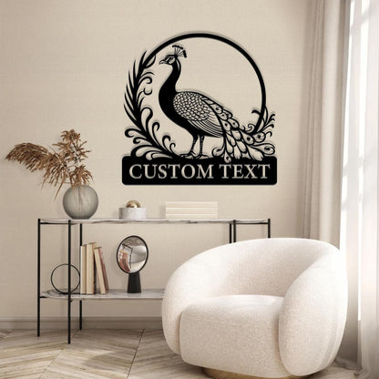Personalized Peacock Metal Wall Art, Custom Peacock Name Sign Peacock Art, Ideal for Home Decor & Gifts, Peacock Lovers Gifts Peacock Decor